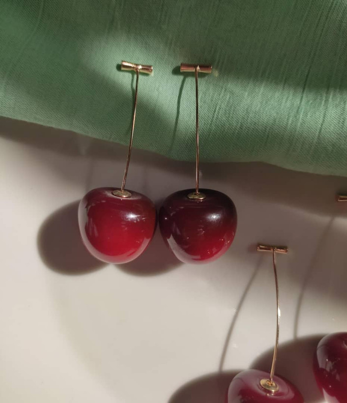 گوشواره گیلاسی استیل رنگ ثابت