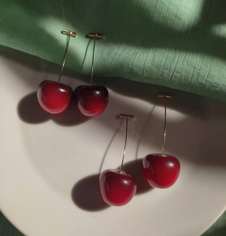 گوشواره گیلاسی استیل رنگ ثابت