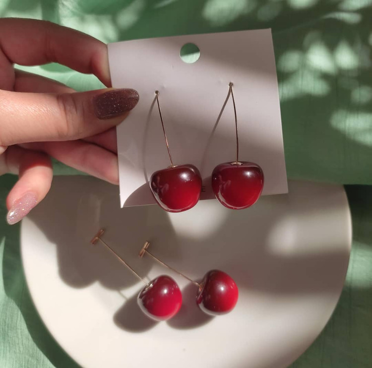 گوشواره گیلاسی استیل رنگ ثابت